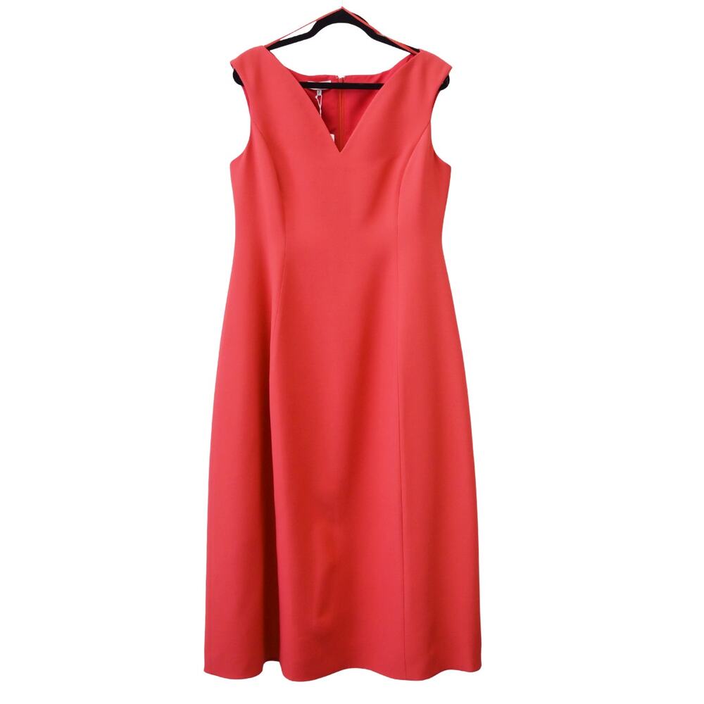 Lafayette 148 Vibrant Coral Sleeveless Fit & Flare Dress Size 12